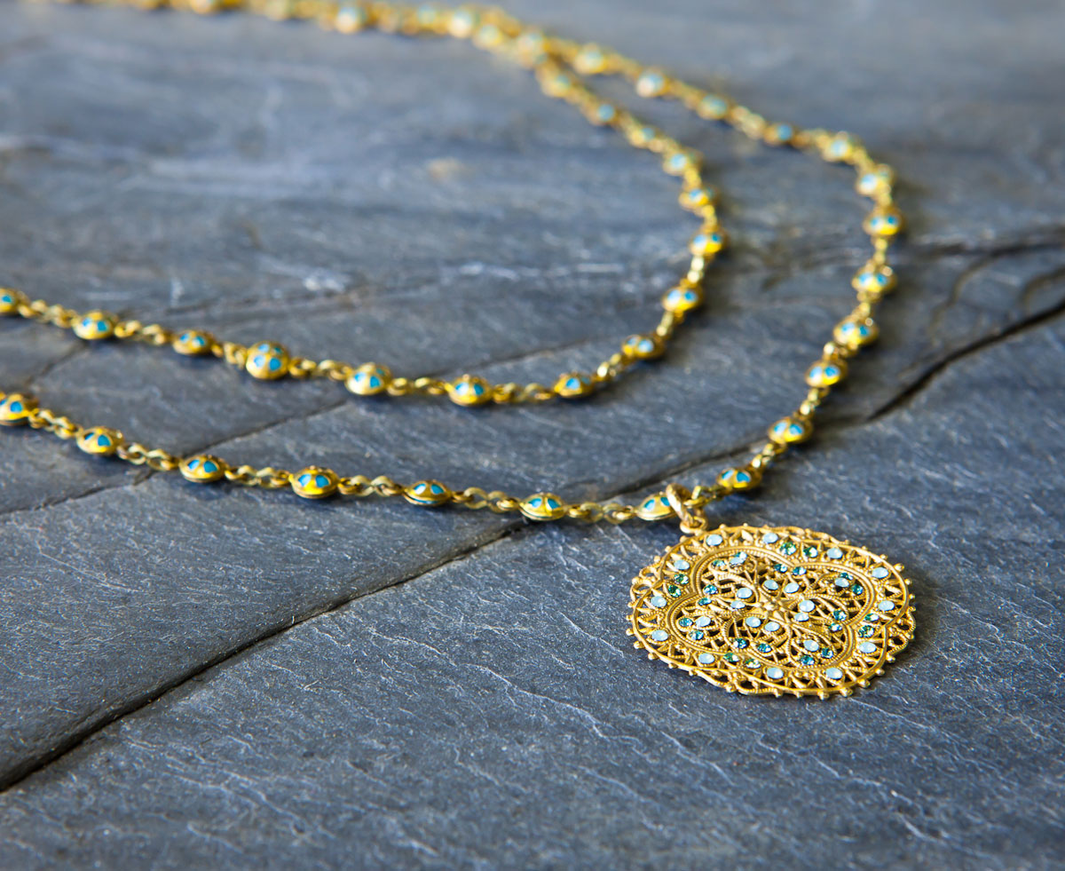 Ornate Yellow Necklace
